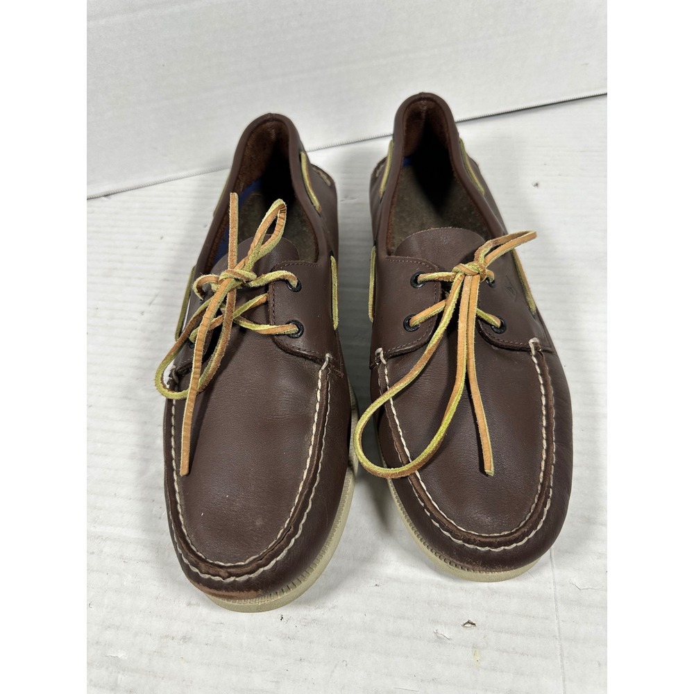 Sperry Top-Sider Mens 14M Brown Leather Authentic Original Boat Shoes 0195115 - Picture 5 of 16
